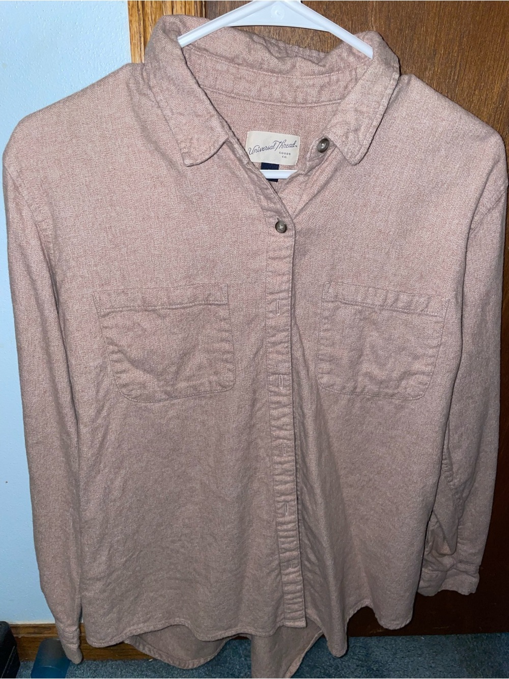 Universal Thread Women's Button-Down Shirt in Dusty Pink